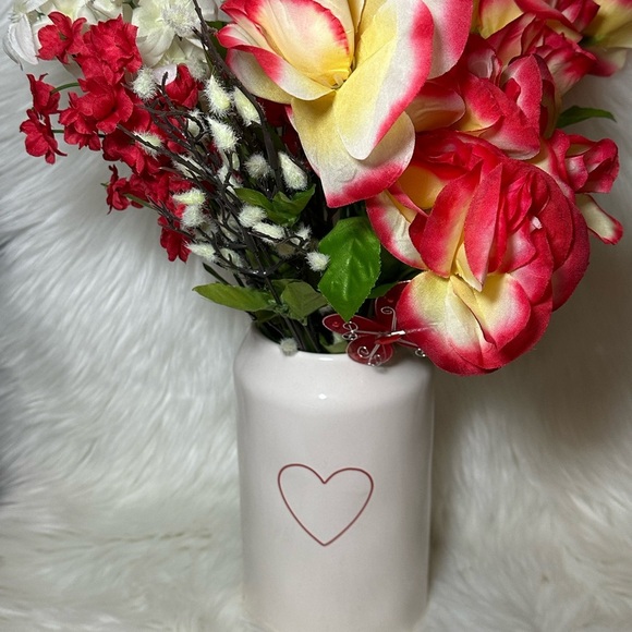 Rae Dunn Tall Skinny Canister with Red Heart (no lid) - Picture 4 of 4